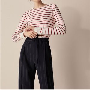 Massimo Dutti Black Pinstripe Trousers NWT